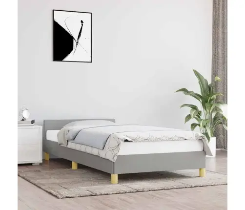 Gultas Rāmis Bez Matrača, Gaiši Pelēks, 90X190 Cm, Audums Vidaxl