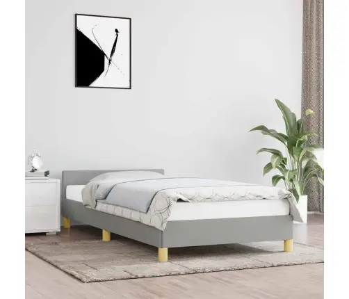 Gultas Rāmis Bez Matrača, Gaiši Pelēks, 100X200 Cm, Audums Vidaxl