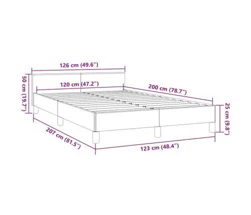 Voodiraam Ilma Madratsita Tumepruun 120X200 Cm Kangas