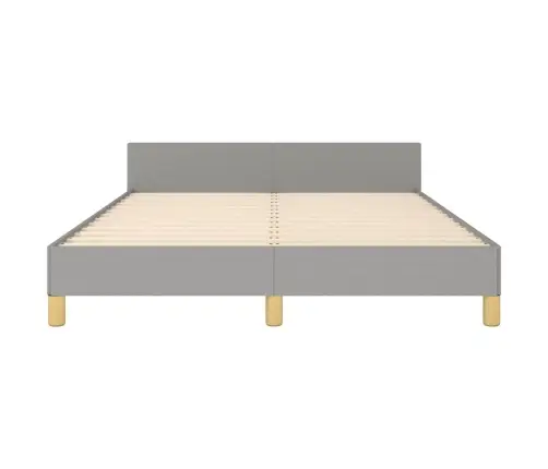 Gulta Bez Matrača, Gaiši Pelēks, 140X190 Cm, Audums Vidaxl