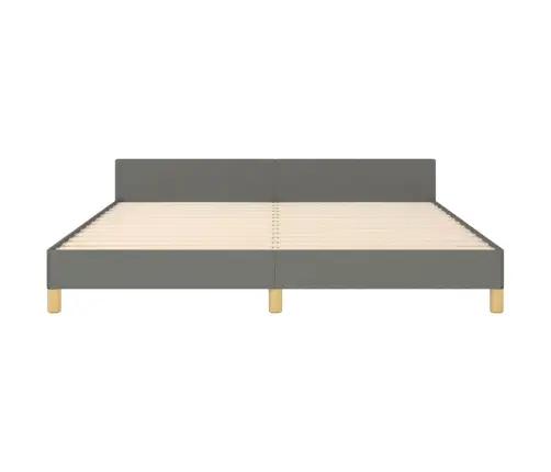 Gulta Bez Matrača, Tumši Pelēks, 160X200 Cm, Audums Vidaxl