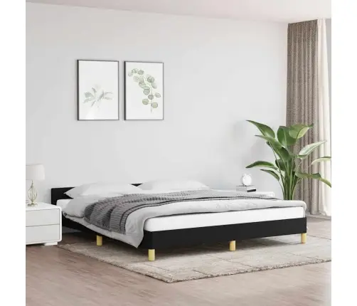 Gulta Bez Matrača, Melns, 160X200 Cm, Audums Vidaxl