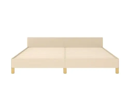 Gulta Bez Matrača, Krēmkrāsas, 160X200 Cm, Audums Vidaxl Gulta Bez Matrača, Krēmkrāsas, 160X200 Cm, Audums Vidaxl