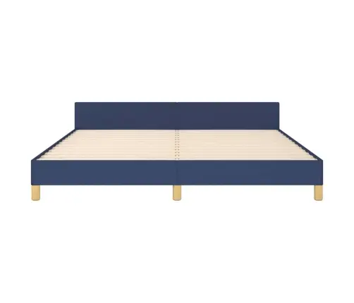 Gultas Rāmis Ar Galvgali Bez Matrača, Zils, 160X200 Cm, Audums Vidaxl