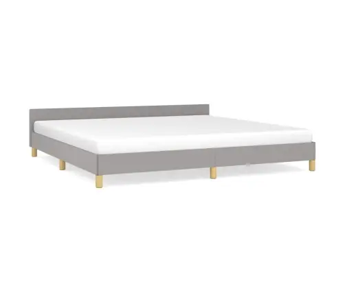 Gulta Bez Matrača, Gaiši Pelēks, 200X200 Cm, Audums Vidaxl