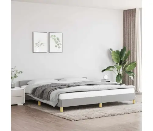 Gulta Bez Matrača, Gaiši Pelēks, 200X200 Cm, Audums Vidaxl