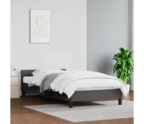 Gultas Rāmis Ar Galvgali Bez Matrača, Pelēks, 80X200 Cm Vidaxl