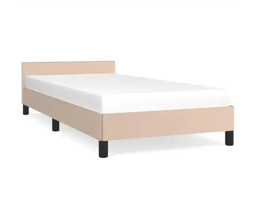 Gultas Rāmis Ar Galvgali Bez Matrača, Kapučīno, 90X190 Cm Vidaxl