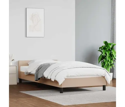 Gultas Rāmis Ar Galvgali Bez Matrača, Kapučīno, 90X190 Cm Vidaxl