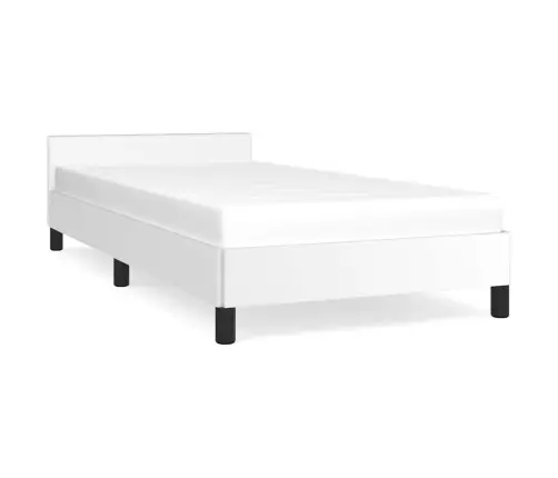 Gultas Rāmis Ar Galvgali Bez Matrača, Balts, 100X200 Cm Vidaxl