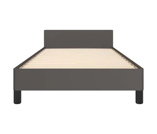 Gultas Rāmis Ar Galvgali Bez Matrača, Pelēks, 100X200 Cm Vidaxl
