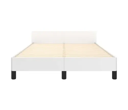 Gultas Rāmis Ar Galvgali Bez Matrača, Balts, 120X200 Cm Vidaxl