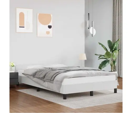 Gultas Rāmis Ar Galvgali Bez Matrača, Balts, 120X200 Cm Vidaxl
