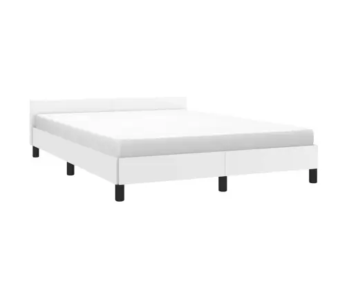 Gultas Rāmis Ar Galvgali Bez Matrača, Balts, 140X190 Cm Vidaxl