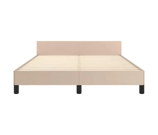 Gultas Rāmis Ar Galvgali Bez Matrača, Kapučīno, 140X190 Cm Vidaxl