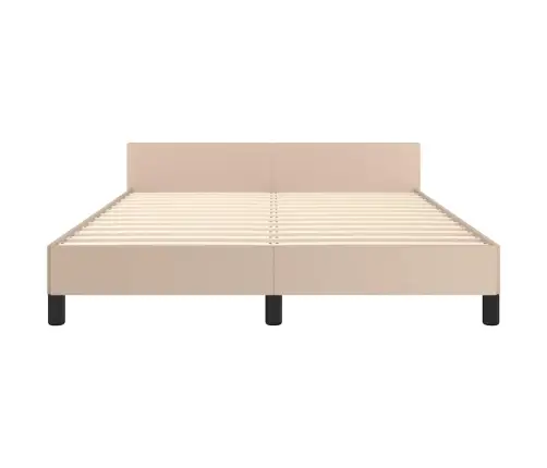 Gultas Rāmis Ar Galvgali Bez Matrača, Kapučīno, 140X200 Cm Vidaxl