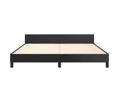 Gultas Rāmis Ar Galvgali Bez Matrača, Melns, 160X200 Cm Vidaxl