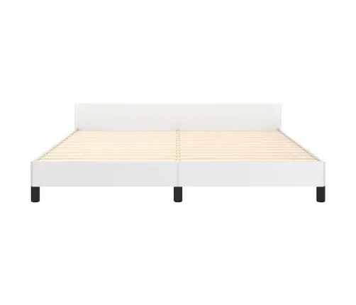 Gultas Rāmis Ar Galvgali Bez Matrača, Balts, 160X200 Cm Vidaxl