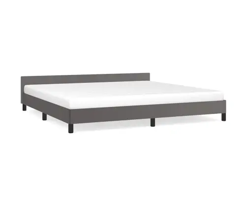 Gultas Rāmis Ar Galvgali Bez Matrača, Pelēks, 200X200 Cm Vidaxl