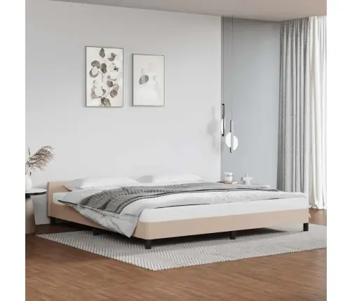 Gultas Rāmis Ar Galvgali Bez Matrača, Kapučīno, 200X200 Cm Vidaxl