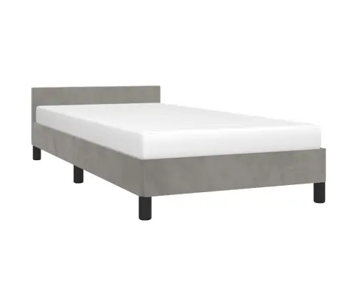 Voodiraam Ilma Madratsita, Helehall, 80X200 cm Samet