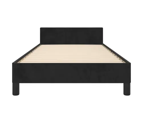 Gultas Rāmis Ar Galvgali Bez Matrača, Melns, 80X200 Cm, Samts Vidaxl
