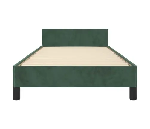 Gultas Rāmis Bez Matrača, Tumši Zaļš Samts, 90X190 Cm Vidaxl