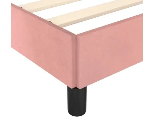 Gultas Rāmis Ar Galvgali Bez Matrača, Rozā Samts, 90X190 Cm Vidaxl