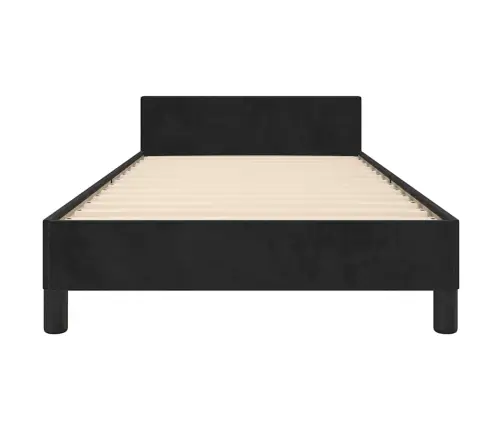 Gultas Rāmis Ar Galvgali, Melns, 90X200 Cm, Audums Vidaxl