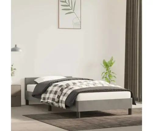 Voodiraam Ilma Madratsita, Helehall, 100X200 cm Samet