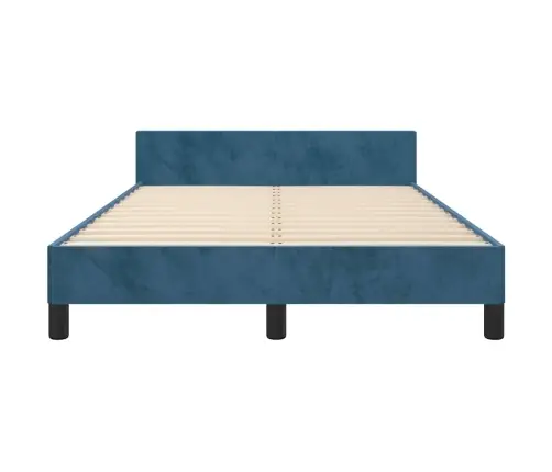 Lovos Rėmas Be Čiužinio Tamsiai Mėlynas 120X200 Cm Aksomas