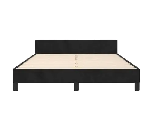 Voodiraam Ilma Madratsita, Must, 140X190 cm Samet