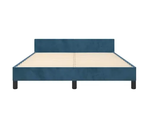 Lovos Rėmas Be Čiužinio Tamsiai Mėlynas 140X190 Cm Aksomas