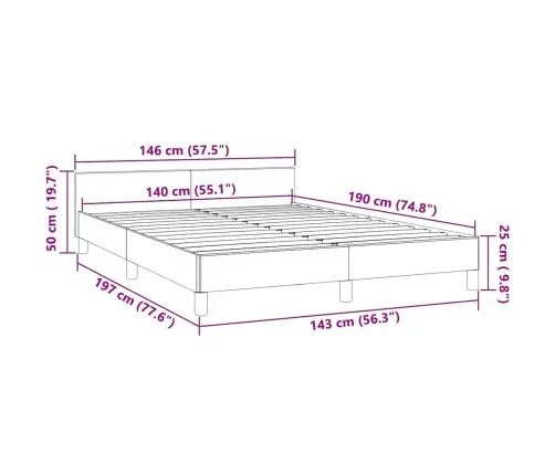 Gultas Rāmis Ar Galvgali Bez Matrača, Rozā Samts, 140X190 Cm Vidaxl