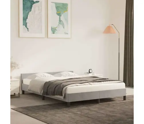 Voodiraam Ilma Madratsita, Helehall, 140X200 cm Samet