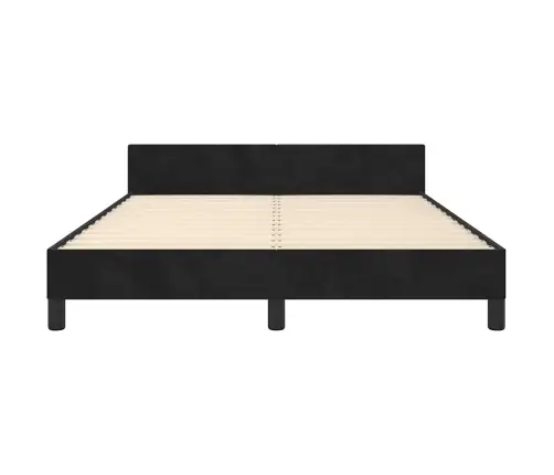Gultas Rāmis Bez Matrača, Melns, 140X200 Cm, Samts Vidaxl