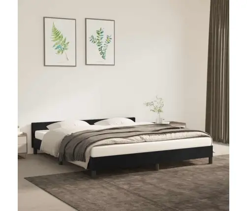 Voodiraam Ilma Madratsita, Must, 160X200 cm Samet