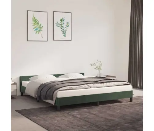 Gultas Rāmis Bez Matrača, Tumši Zaļš Samts, 160X200 Cm Vidaxl