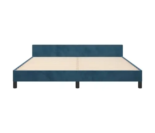 Lovos Rėmas Be Čiužinio Tamsiai Mėlynas 180X200Cm Aksomas