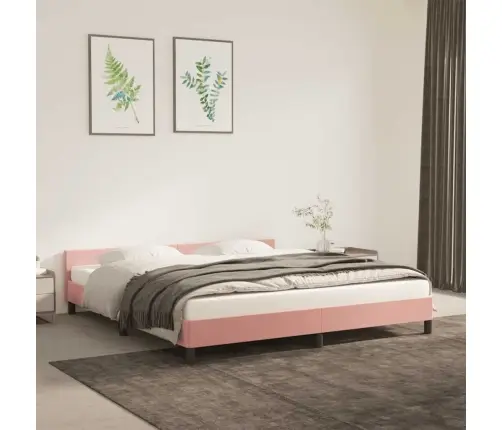 Voodiraam Peatsiga Ilma Madratsita Roosa 180X200 Cm Samet