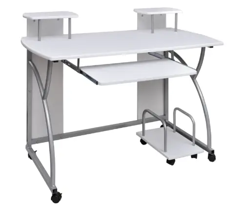 Datorgalds, Balts, 110X52X88,5 Cm, Inženierijas Koks Vidaxl