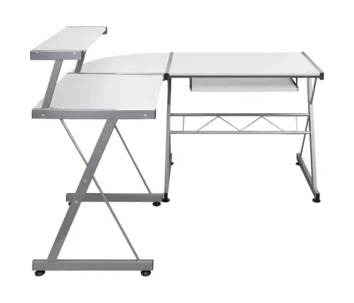 Stūra Datorgalds, Balts, 132X112X99 Cm, Inženierijas Koks Vidaxl