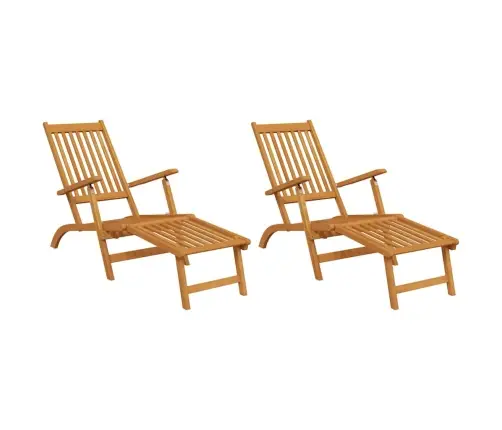 Lauko Terasos Kėdės Su Pakojomis, 2Vnt., Akacijos Masyvas
