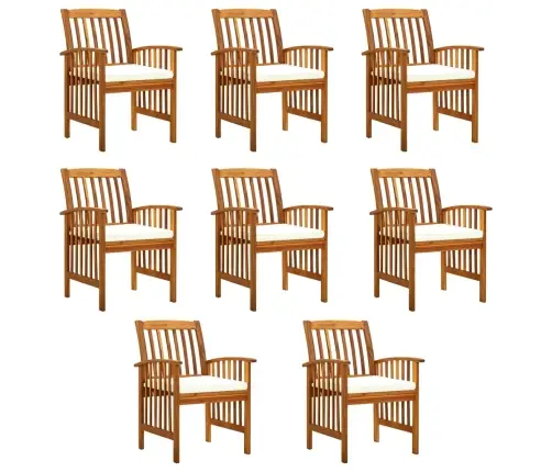 Sodo Valgomojo Kėdės Su Pagalvėlėmis, 8Vnt., Akacijos Masyvas