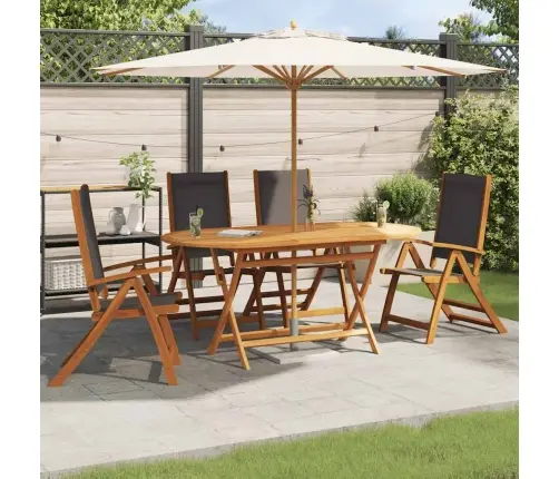 Sulankstomos Sodo Kėdės, 4Vnt., Akacijos Masyvas Ir Tekstilenas