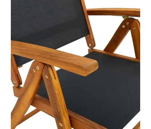 Saliekami Dārza Krēsli, 8 Gab., Akācijas Masīvkoks, Tekstilēns Vidaxl