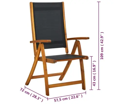 Saliekami Dārza Krēsli, 8 Gab., Akācijas Masīvkoks, Tekstilēns Vidaxl