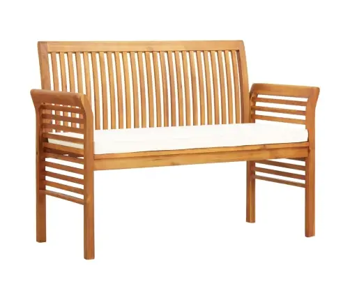 3-Daļīgs Dārza Mēbeļu Komplekts Ar Matračiem, Akācijas Koks Vidaxl