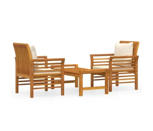 3-Osaline Aiamööbli Komplekt Patjadega, Akaatsiapuit Vidaxl