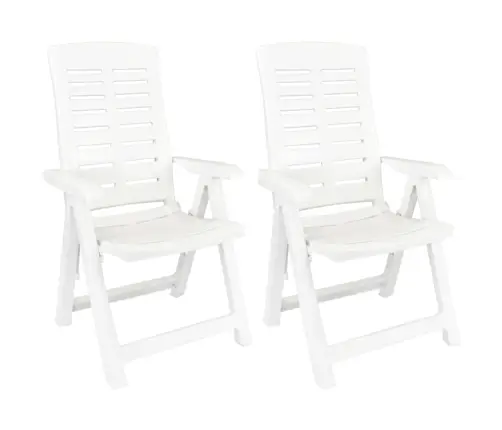 3-Osaline Aiamööbli Komplekt, Valge, Polüpropüleen